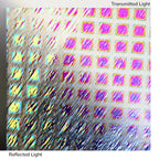Dichro on Clear, Large Squares Transparent, Thin-rolled, 2 mm, Fusible, 3 x 3 in.