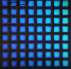 Dichro on Clear, Large Squares Transparent, Thin-rolled, 2 mm, Fusible, 3 x 3 in.