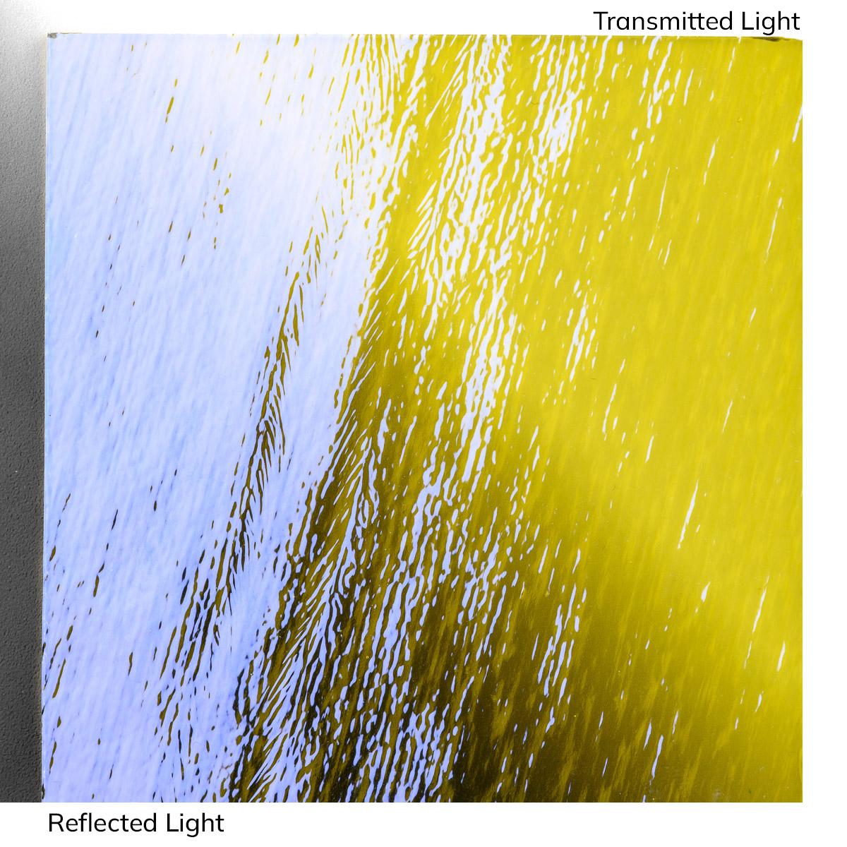 Dichro on Clear, Violet Transparent, Thin-rolled, 2 mm, Fusible, 3 x 3 in.