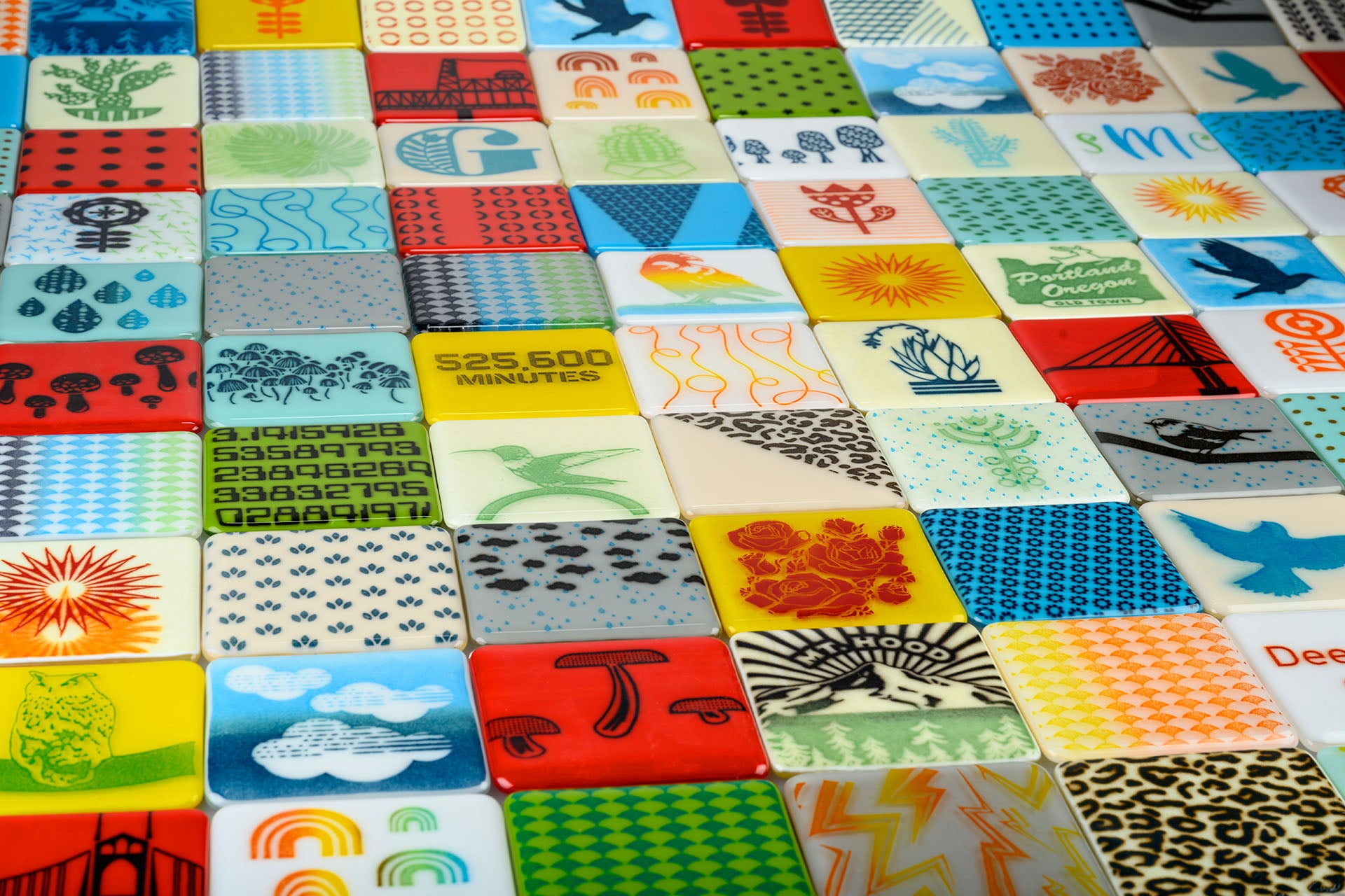 Screenprinted glass tiles
