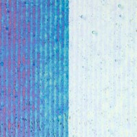 Clear Transparent, Non-Fusible, Reeded Texture, Iridescent, rainbow, 3 mm, Color Sample, 2x2 in.