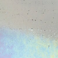 Light Silver Gray Transparent, Non-Fusible, Double-rolled, Iridescent, rainbow, 3 mm, Color Sample, 2x2 in.