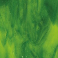 Yellow Opal, Deep Forest Green Transparent, 2-Color Mix, Non-Fusible, Double-rolled, 3 mm, Color Sample, 2x2 in.