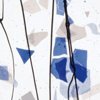 Blue and White on Clear Clear Base Collage, Non-Fusible, Single-rolled, 3 mm, Color Sample, 2x2 in.