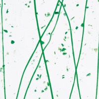 Dark Green, Jade Green Frit, Dark Green Streamers Clear Base Colalge, Non-Fusible, Single-rolled, 3 mm, Color Sample, 2x2 in.