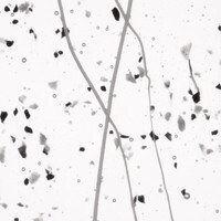 Gray and Black Frit, White Streamers Clear Base Collage, Non-Fusible, Single-rolled, 3 mm, Color Sample, 2x2 in.