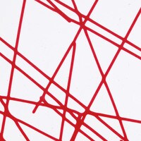 Red Chopstix Clear Base Collage, Non-Fusible, Double-rolled, 3 mm, Color Sample, 2x2 in.