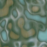 Patina Green Opalescent Mottle, Single-rolled, 3 mm, Color Sample, 3x5 in.