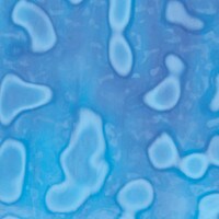 Light Blue Opalescent, Cobalt Blue Transparent 2-Color Mottle Mix, Single-rolled, 3 mm, Color Sample, 3x5 in.