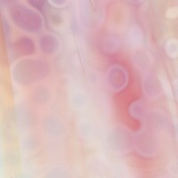 Lemon Yellow Opalescent, White Opalescent, Gold Pink Transparent 3+ Color Mottle Mix, Single-rolled, 3 mm, Color Sample, 3x5 in.
