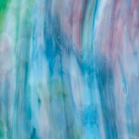 White Opalescent, Turquoise Transparent, Lime Green Transparent, Gold Pink Transparent 3+ Color Mottle Mix, Single-rolled, 3 mm, Color Sample, 3x5 in.