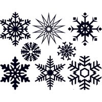 Decal, Snowflakes, Large, Gold