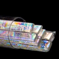 SizzleStix, Clear base, Mixed Pattern Dichroic, 6 mm, Fusible, by the Tube