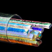 SizzleStix, Clear base, Mixed Color Dichroic, 3 mm, Fusible, by the Tube