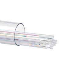 Dichroic on Clear Transparent, Rainbow, Stringer, 2 mm, Fusible, by the Tube